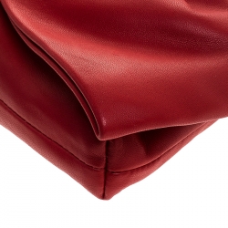 Pre Owned Valentino Red Leather Bow Flap Clutch