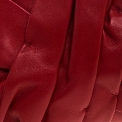 Pre Owned Valentino Red Leather Bow Flap Clutch