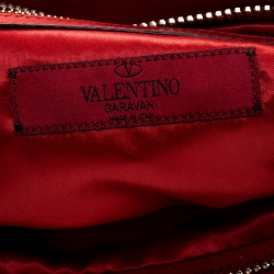 Pre Owned Valentino Red Leather Bow Flap Clutch