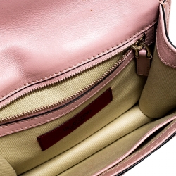 Pre Owned Valentino Pink Leather Small Glam Lock Chain Shoulder Bag