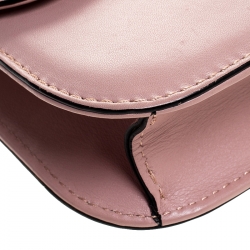 Pre Owned Valentino Pink Leather Small Glam Lock Chain Shoulder Bag