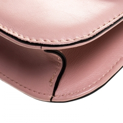 Pre Owned Valentino Pink Leather Small Glam Lock Chain Shoulder Bag