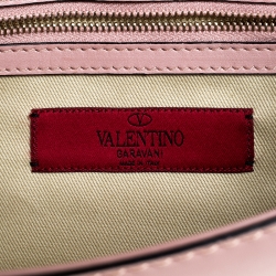 Pre Owned Valentino Pink Leather Small Glam Lock Chain Shoulder Bag