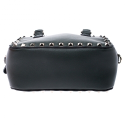 مملوكة مسبقًا Valentino Dark Green Leather Rockstud Crossbody Bag