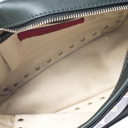 مملوكة مسبقًا Valentino Dark Green Leather Rockstud Crossbody Bag