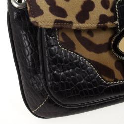 مملوكة مسبقًا Valentino Leopard Pony Hair Shoulder Bag