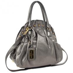 مملوكة مسبقًا Valentino Metallic Pleated Studded Dome Satchel