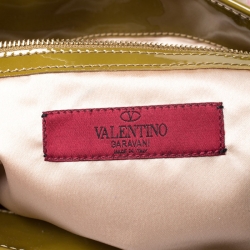 Pre Owned Valentino Multicolor Flower Applique Patent Leather Tote