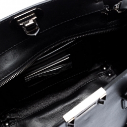 Pre Owned Valentino Black Leather Mini Rockstud Trapeze Tote