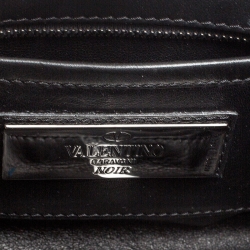 Pre Owned Valentino Black Leather Mini Rockstud Trapeze Tote