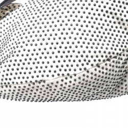 Pre Owned Valentino White Nappa Leather Studded Folie Bow Hobo