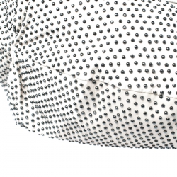 Pre Owned Valentino White Nappa Leather Studded Folie Bow Hobo