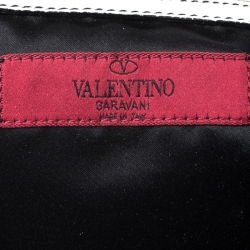 Pre Owned Valentino White Nappa Leather Studded Folie Bow Hobo