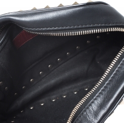 Pre Owned Valentino Black Leather Rockstud Camera Crossbody Bag