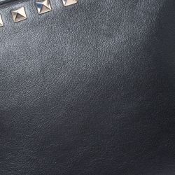 Pre Owned Valentino Black Leather Rockstud Camera Crossbody Bag