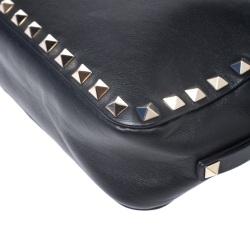 Pre Owned Valentino Black Leather Rockstud Camera Crossbody Bag
