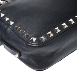Pre Owned Valentino Black Leather Rockstud Camera Crossbody Bag