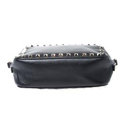 Pre Owned Valentino Black Leather Rockstud Camera Crossbody Bag