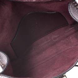 Pre Owned Valanteno Burgundy Leather Rockstud Flap Shoulder Bag