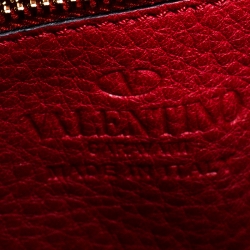 Pre Owned Valentino Red Leather Buckle Flap Shoulder Bag