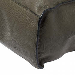 Pre Owned Valentino Dark Green Leather Rockstud Shopper Tote