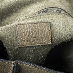 Pre Owned Valentino Dark Green Leather Rockstud Shopper Tote