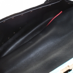 Pre Owned Valentino Black Quilted Velvet Small Butterfly Spike.It Shoulder Bag