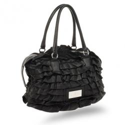 Pre Owned Valentino Black Ruffled Small Satchel