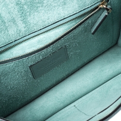 Pre Owned Valentino Pastel Blue Leather Rockstud Medium Glam Lock Flap Bag