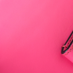 Pre Owned Valentino Neon Pink Leather Va Va Voom Chain Shoulder Bag