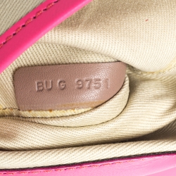 Pre Owned Valentino Neon Pink Leather Va Va Voom Chain Shoulder Bag