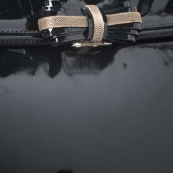 Pre Owned Valentino Black Patent Leather Top Handle Bag
