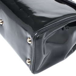 Pre Owned Valentino Black Patent Leather Top Handle Bag