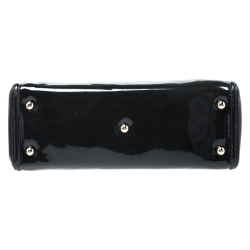 Pre Owned Valentino Black Patent Leather Top Handle Bag