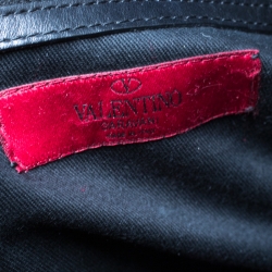 Pre Owned Valentino Black Leather Medium Rockstud Tote