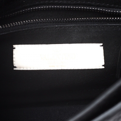 Pre Owned Valentino Black Leather Guitar Rolling Rockstud Shoulder Bag