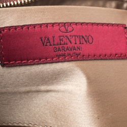 Pre Owned Valentino Brown Satin Bow Clutch