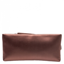 Pre Owned Valentino Brown Satin Bow Clutch