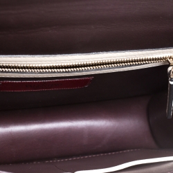 Pre Owned Valentino Multicolor Leather and Fur Rockstud Medium Glam Lock Flap Bag