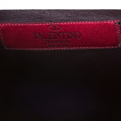 Pre Owned Valentino Multicolor Leather and Fur Rockstud Medium Glam Lock Flap Bag