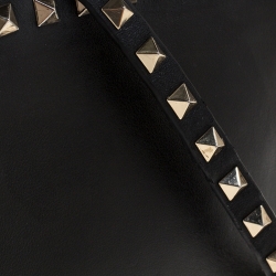 Pre Owned Valentino Black Leather Rockstud Camera Crossbody Bag