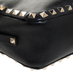 Valentino Black Leather Rockstud Camera Crossbody Bag
