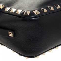 Pre Owned Valentino Black Leather Rockstud Camera Crossbody Bag