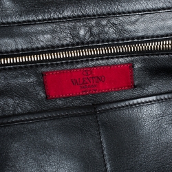 Pre Owned Valentino Black Leather Medium Rockstud Tote