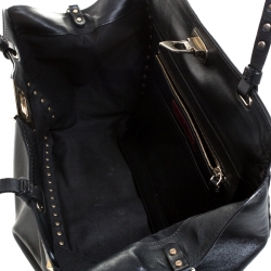 Pre Owned Valentino Black Leather Medium Rockstud Tote