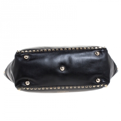 Pre Owned Valentino Black Leather Medium Rockstud Tote
