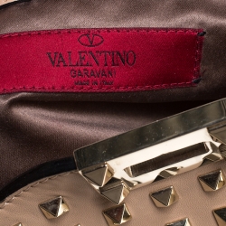 Pre Owned Valentino Beige Leather Studded Rockstud Tote