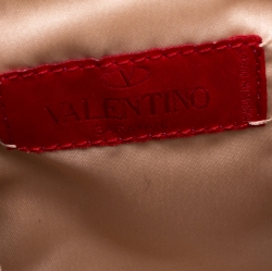 Pre Owned Valentino Black/Brown Floral Applique Satin Butterfly Clutch Bag