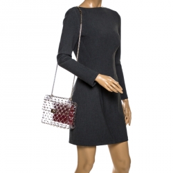 Pre Owned Valentino Clear PVC Medium Rockstud Spike Chain Shoulder Bag