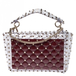 Pre Owned Valentino Clear PVC Medium Rockstud Spike Chain Shoulder Bag